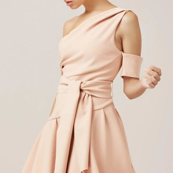 Finders Oblivion One Cold Shoulder Mini Dress Peach S cocktail wedding evening - Picture 2 of 11